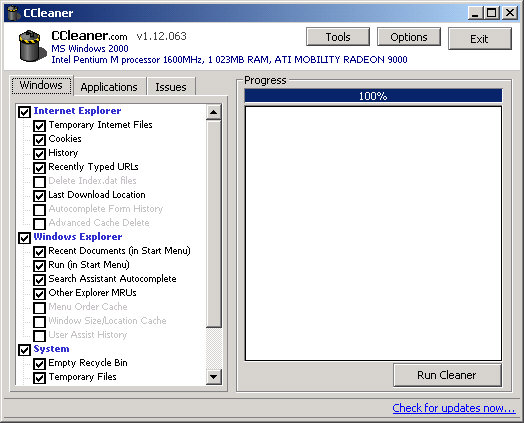 Crap Cleaner 1.12.063 screenshot