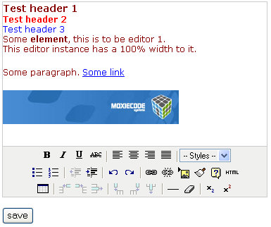 TinyMCE screenshot