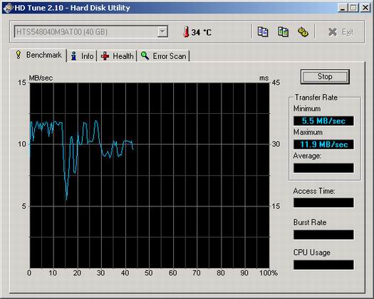 HD Tune 2.10 screenshot
