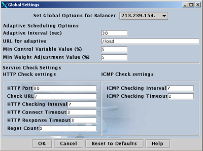 Loadbalancing - GUICC globale instellingen