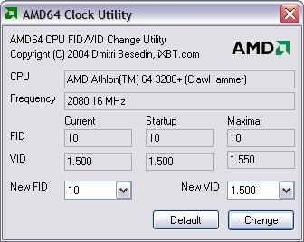 AMD64 Clock Utility screenshot AMD64 Clock Utility screenshot