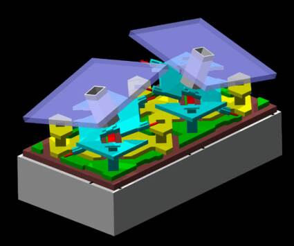 DLP technologie: miniscule beweegbare spiegels 