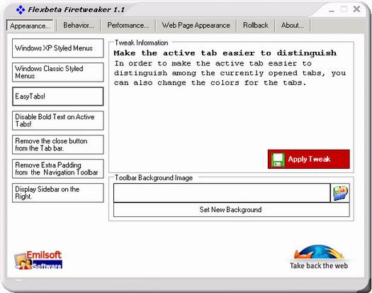 Flexbeta FireTweaker 1.1
