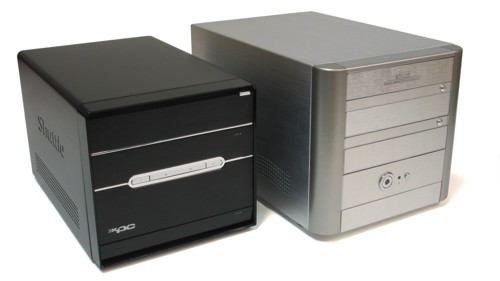 Shuttle XPC SN95G5 en Soltek Qbic EQ3901 naast elkaar