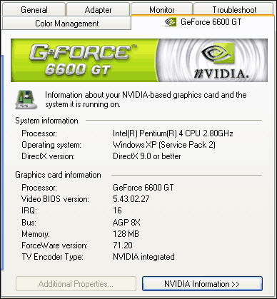 ForceWare 71.20 screenshot