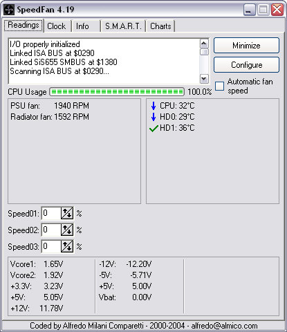 Speedfan 4.19 screenshot