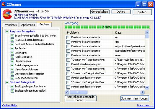 CCleaner 1.16.084 schrermschotje in het Nederlands