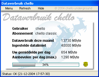Chello Underground Dataverbruik 1.4 screenshot