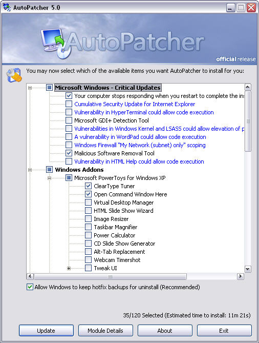 AutoPatcher XP January 2005