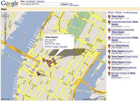 Eerste Google Maps-versie