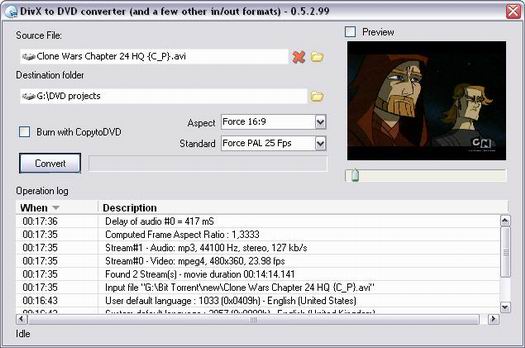 DivxToDVD 0.52.99 screenshot (resized)