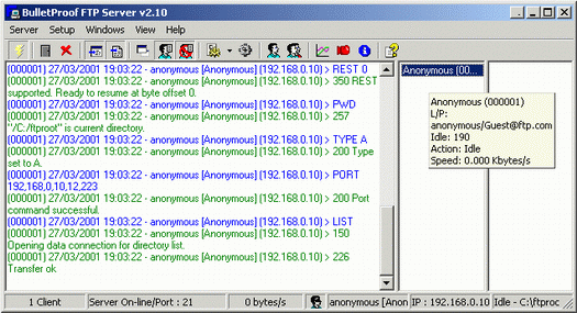 BulletProof FTP Server screenshot (resized)