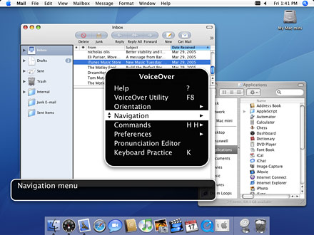 Voiceover Mac OS X Tiger