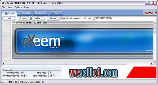 eXeem Public Beta 0.24 screenshot (resized)
