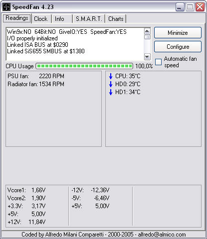 SpeedFan 4.23 screenshot