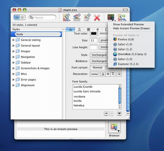 CSSEdit screenshot (resized)