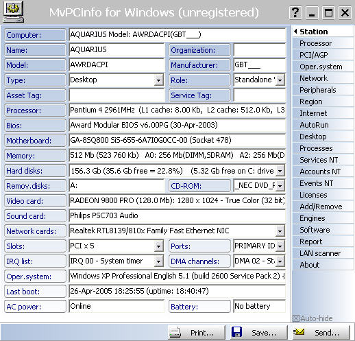 MvPCinfo screenshot
