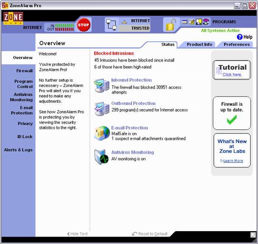 ZoneAlarm screenshot (resized)