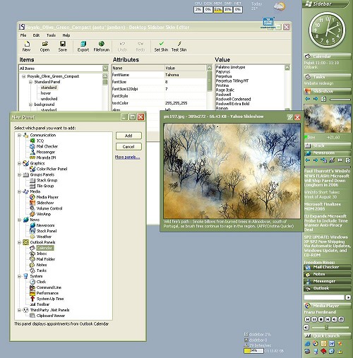 Desktop Sidebar screenshot (klein)