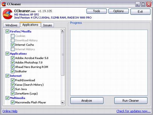 Crap Cleaner 1.19.105 screenshot (resized)