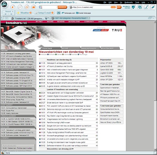 Tweakers.net in Netscape 8.0 (klein) Tweakers.net in Netscape 8.0 (klein)
