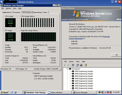 Iwill 16-core Opteron server screenshot