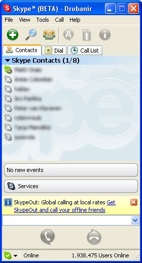 Skype 1.3.0.29 beta screenshot