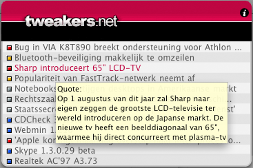 Hexley's Tweakers.net widget