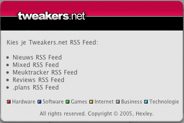 Hexley's Tweakers.net widget