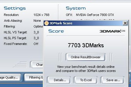nVidia 7800 GTX (G70) toont zijn kunnen in 3DMark05