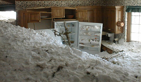 Avalanche/lawine in huis