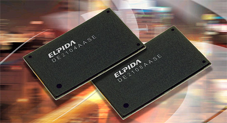 Elpida 2Gbit DDR2-chip persfoto Elpida 2Gbit DDR2-chip persfoto