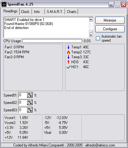 SpeedFan 4.25 screenshot