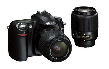 Nikon D50 + AF-S DX 18-55 f/3,5-f/5,6G ED + AF-S DX 55 - 200 f/4,0-f5,6G ED (zwart) Nikon D50 + AF-S DX 18-55 f/3,5-f/5,6G ED + AF-S DX 55 - 200 f/4,0-f5,6G ED (zwart)