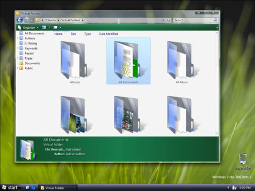 Windows Vista Beta 1 - Virtual Folders (klein) Windows Vista Beta 1 - Virtual Folders (klein)