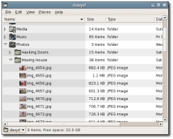 Gnome 2.12 - Nautilus 'spatial tree file'-view (klein)