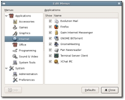 Gnome 2.12 - Panel menu-editor (klein)