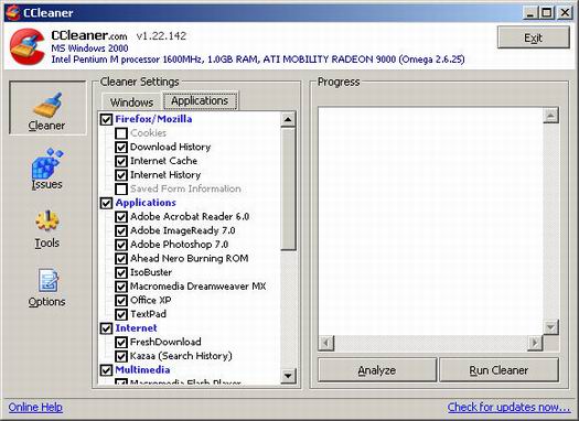 Crap Cleaner 1.22.142 screenshot (resized)