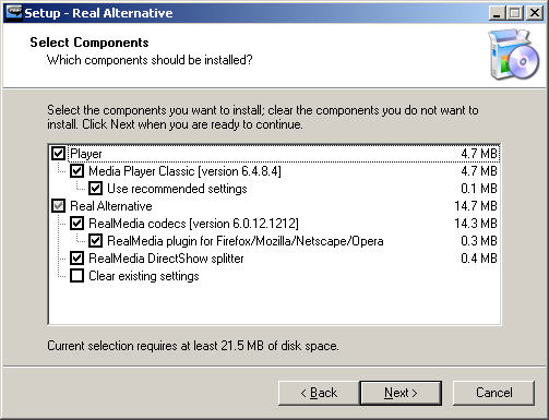 Real Alternative 1.43 setup screenshot