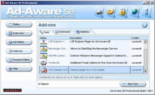 VX2 Cleaner 2.0 plugin in Ad-aware SE (resized)