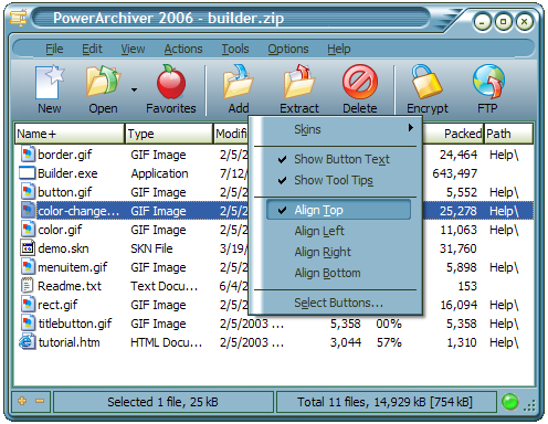 PowerArchiver 2006, Green Metal skin