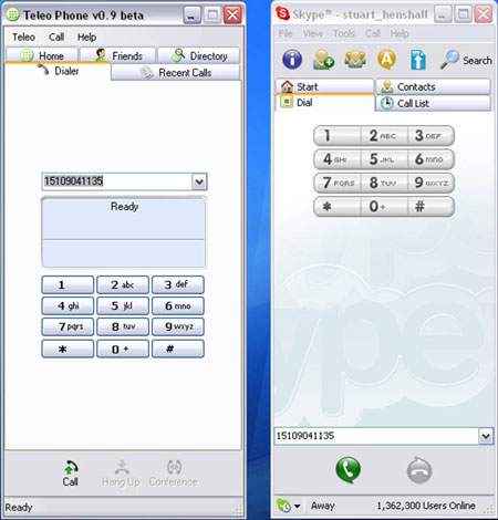 Interface Teleo 0.9 vs Skype Interface Teleo 0.9 vs Skype