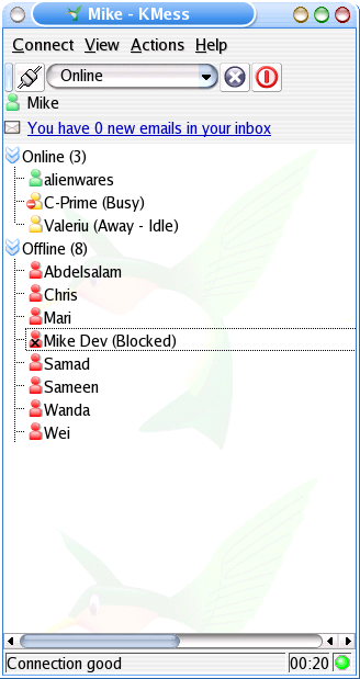 KMess screenshot
