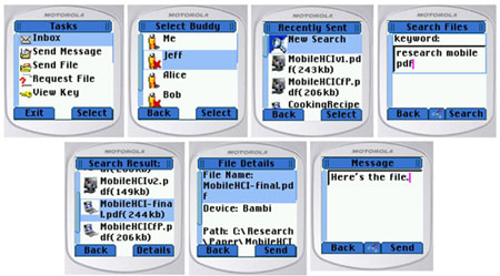 Serefe (Serendipitous File Exchange) interface