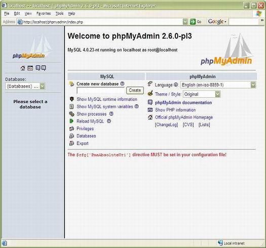phpMyAdmin screenshot (resized)