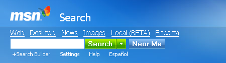 MSN Search interface (september 2005) MSN Search interface (september 2005)