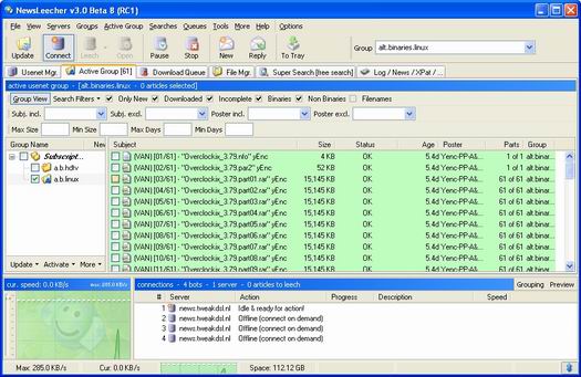 NewsLeecher 3.0 beta 8 (RC1) screenshot (rersized)