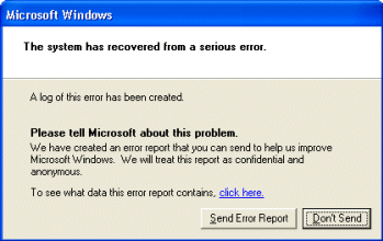 Microsoft bug report-dialog Microsoft bug report-dialog