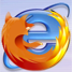 Firefox-logo vs IE-logo