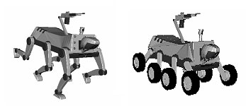 Concept van Zuid-Koreaanse gevechtsrobot Concept van Zuid-Koreaanse gevechtsrobot